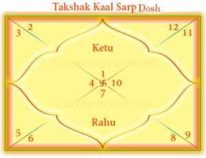 Chart of Takshak Kaal Sarp Dosh